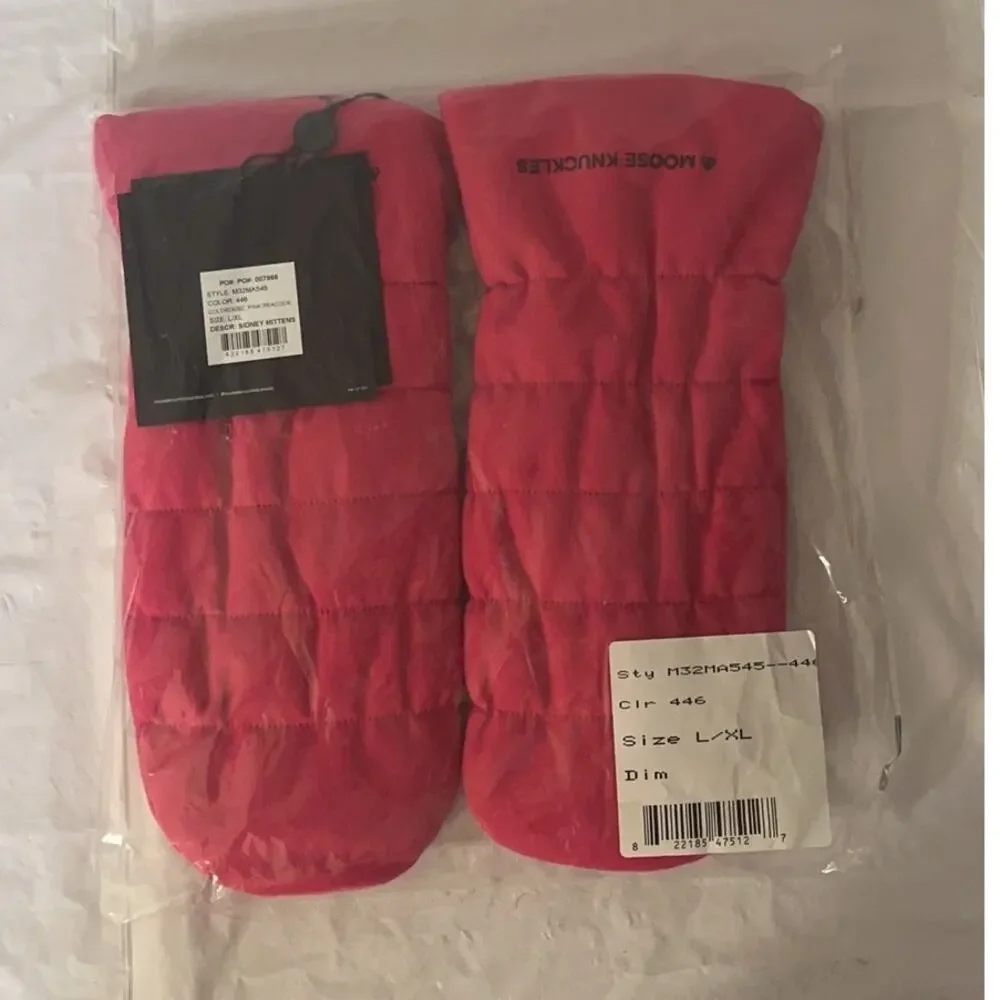 Moose Knuckles Sidney Mittens - Pink Peacock - Size: L/XL - NWT